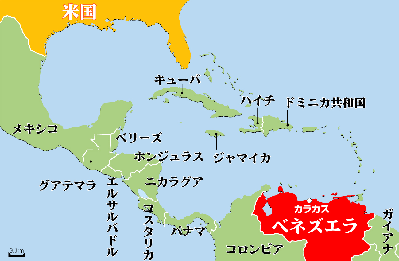 【イラスト】ベネズエラの地図