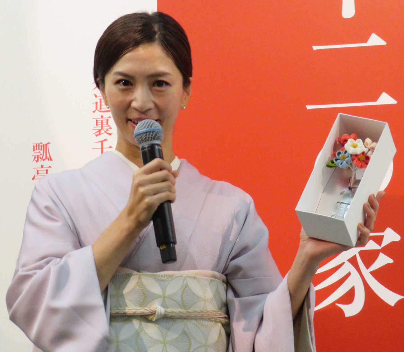 展覧会「京都十二の家」の取材会を行った安田美沙子