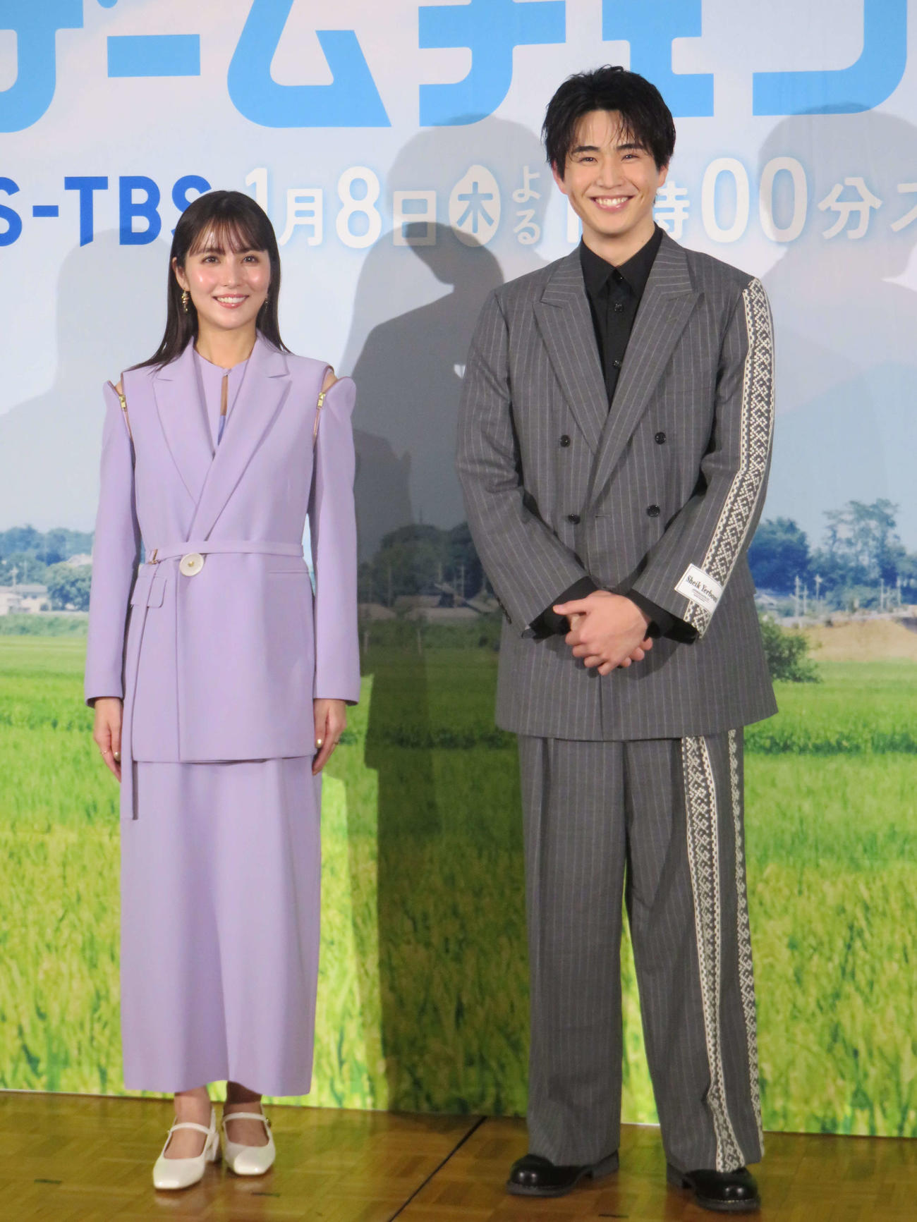 BS－TBSドラマ「ゲームチェンジ」記者発表に出席した中沢元紀（右）と石川恋