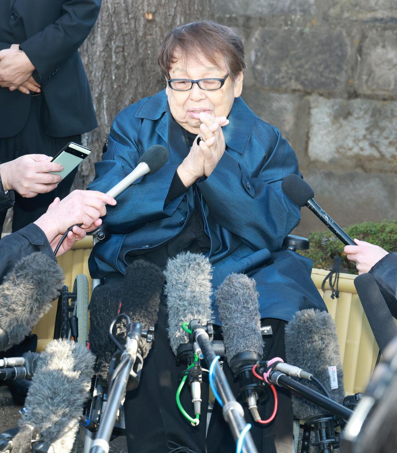 海老名香葉子さんお別れの会に参列した高木ブー（撮影・中島郁夫）