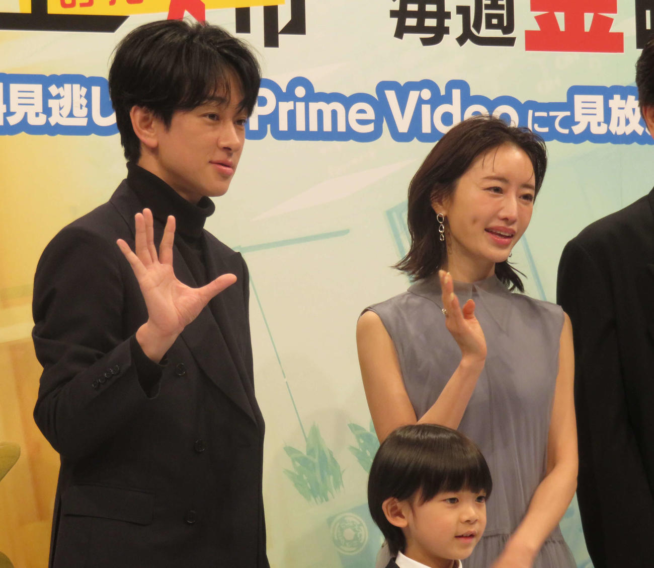 テレ東ドラマ9「元科捜研の主婦」会見に出席した、左から横山裕、佐藤大空、松本まりか
