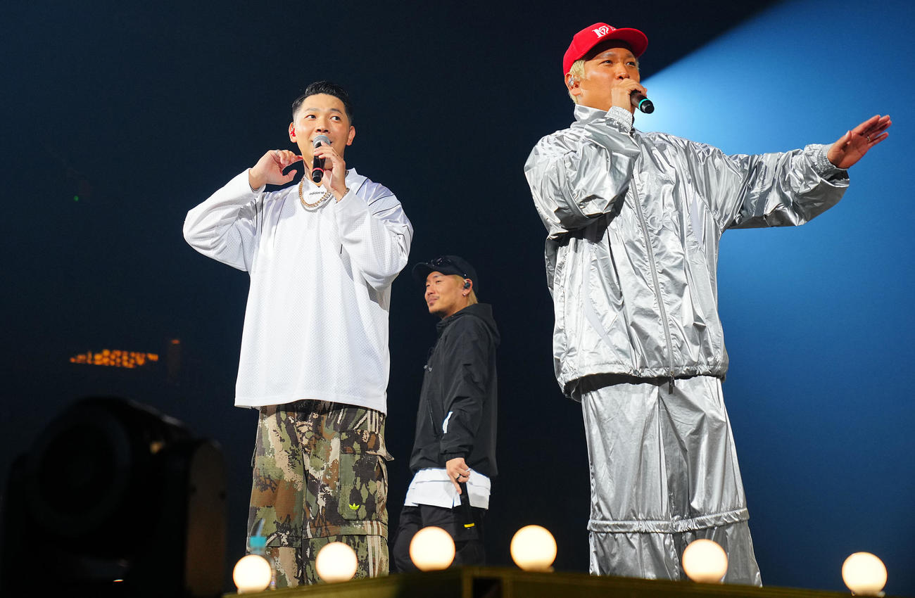 メジャーデビュー10周年記念「ベリーグッドマン　ARENA LIVE 2026～全員集合！！」に臨むベリーグッドマン。左からRover、HiDEX、MOCA（撮影・垰建太）