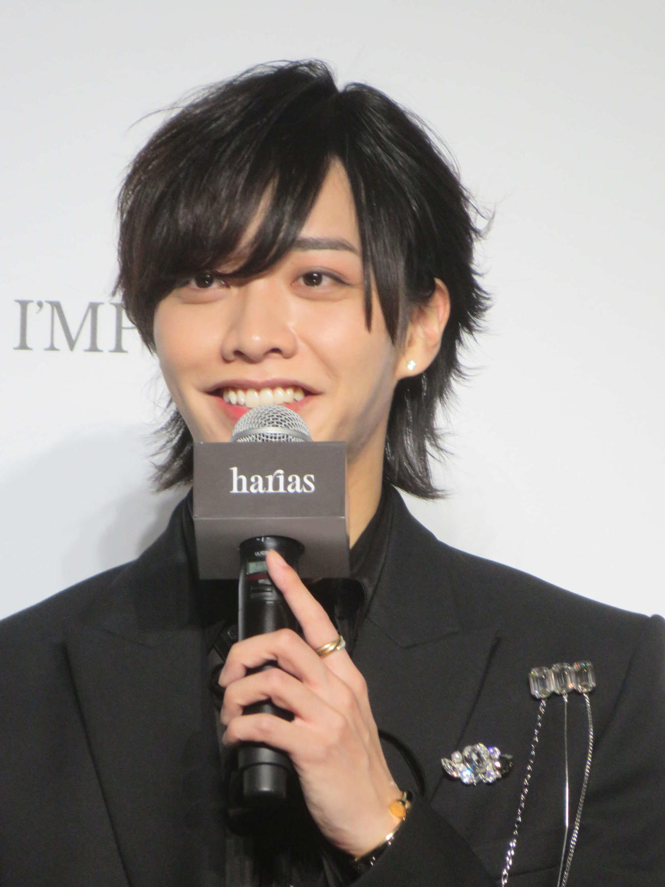 「HARIAS薬用クッションファンデーション」新CM発表会に出席したIMP．松井奏（撮影・川田和博）