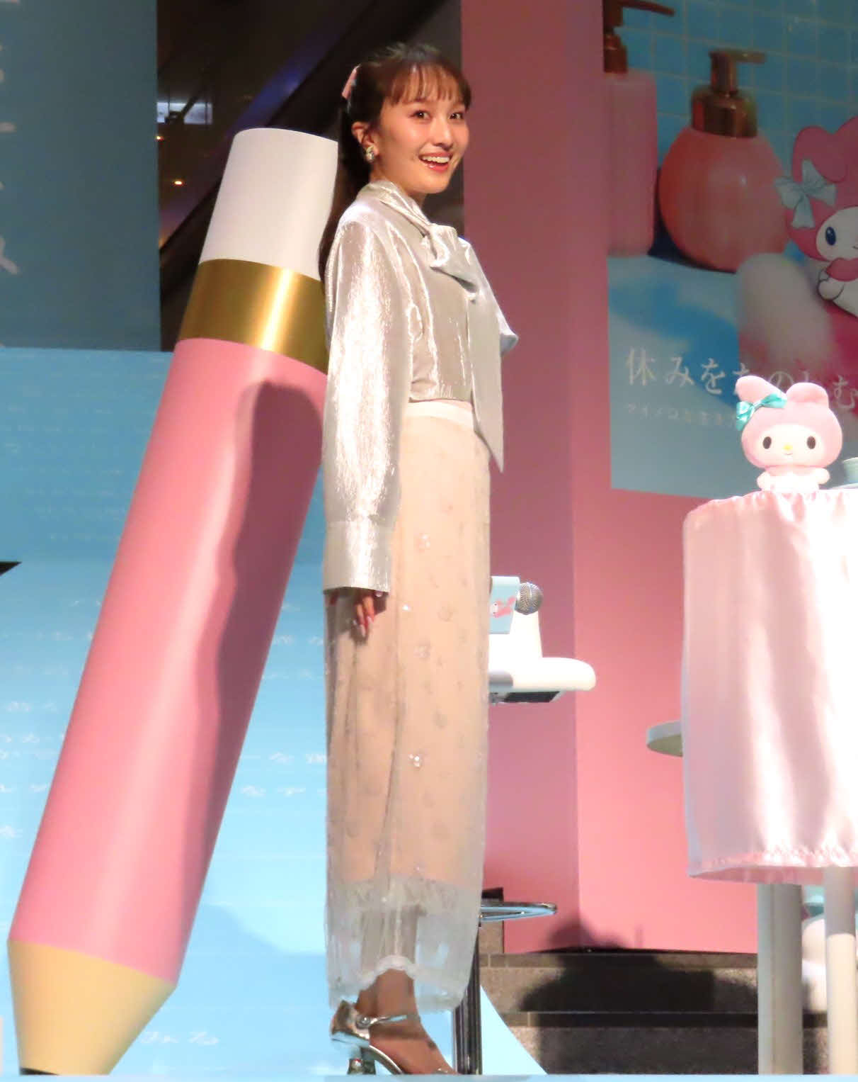 「好きにすなおに生きてみる展　WITH MY MELODY」プレス発表会に登壇した百田夏菜子