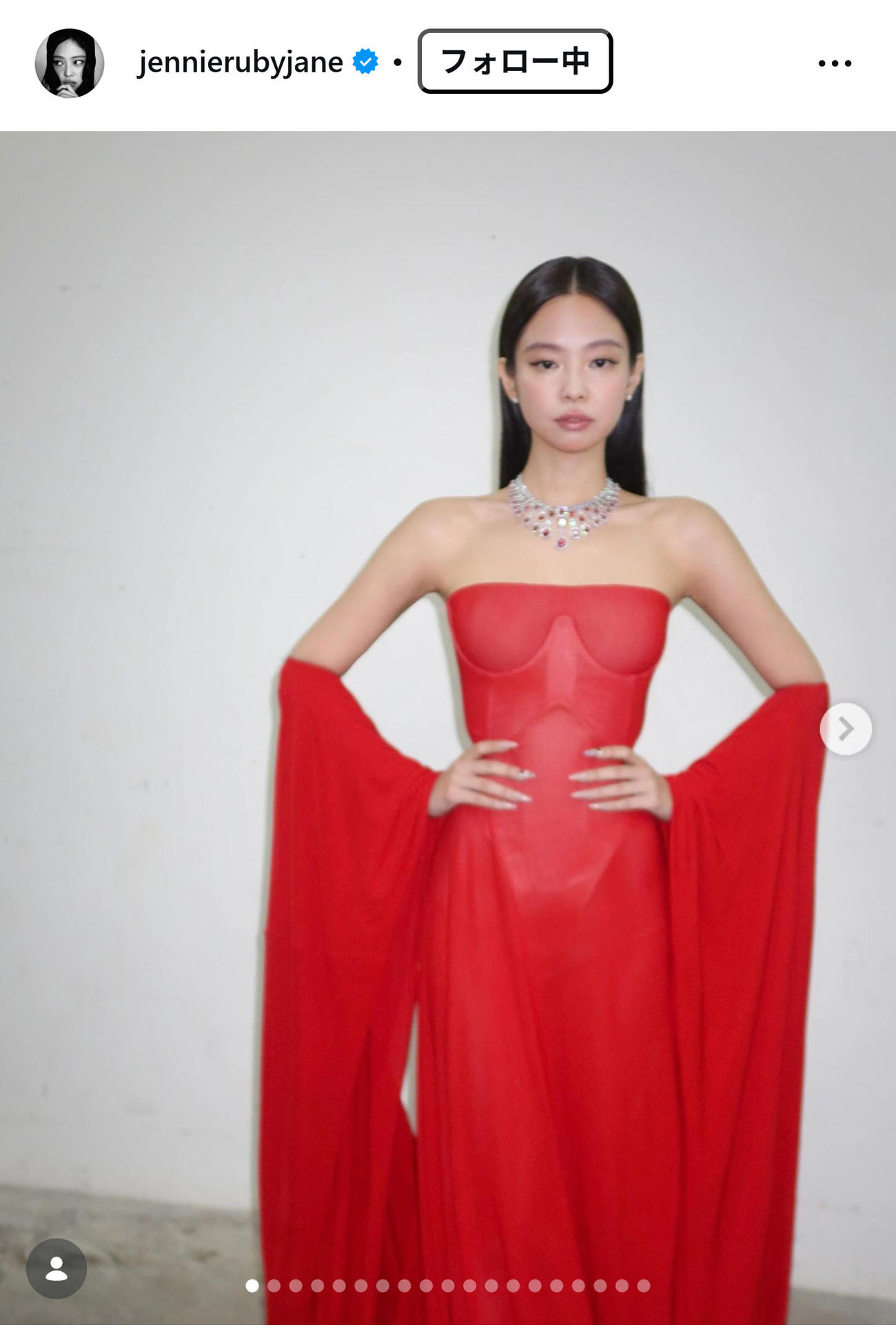 BLACKPINK・JENNIEのインスタグラムから