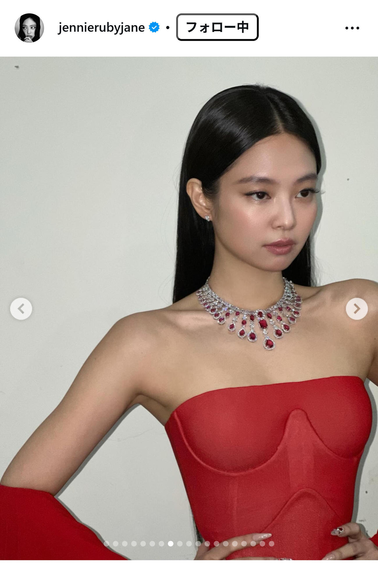 BLACKPINK・JENNIEのインスタグラムから