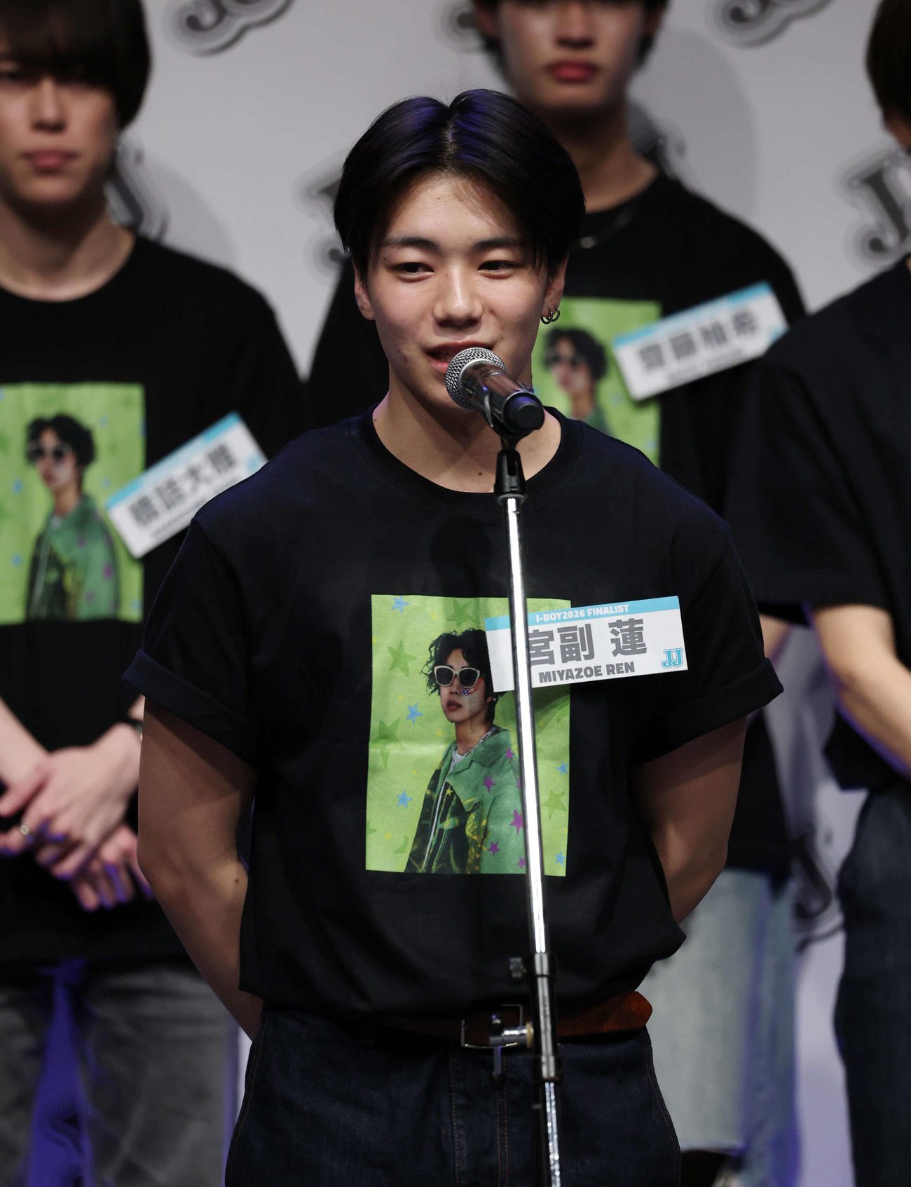 ファイナリストお披露目イベントでファンへ話をする宮副蓮（撮影・増田悦実）