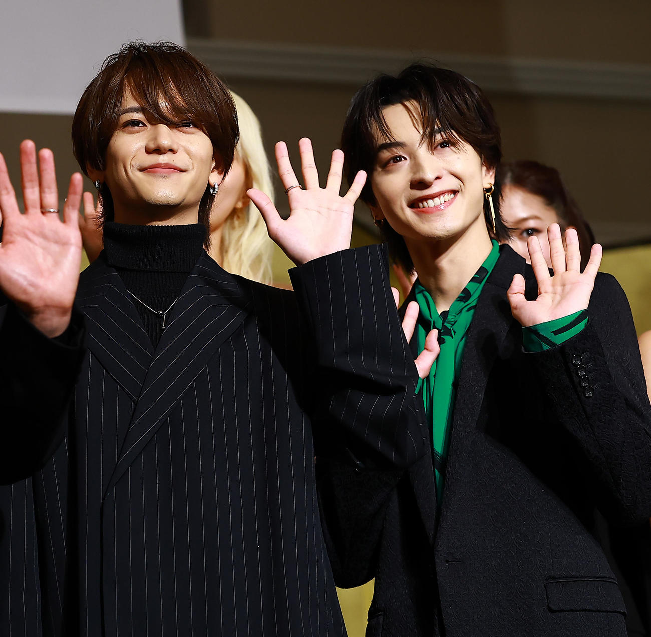 「LDH PERFECT YEAR 2026」開幕記者会見に登場したFANTASTOCSの中島颯太（左）と木村慧人（撮影・野上伸悟）
