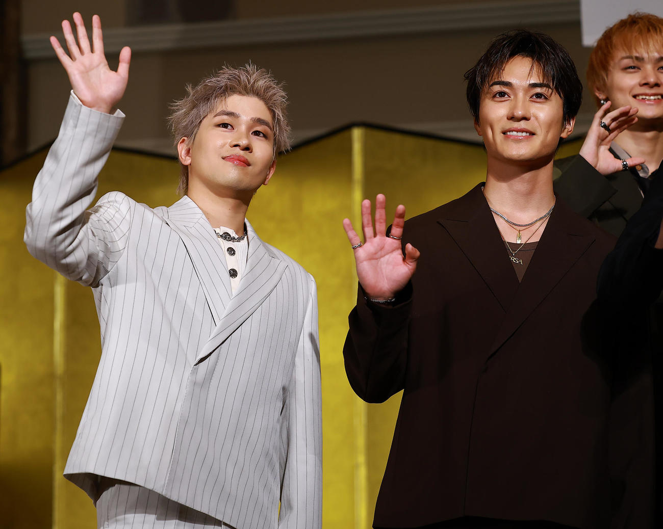 「LDH PERFECT YEAR 2026」開幕記者会見に登場したBALLISTIK BOYZの奥田力也（左）と砂田将宏（撮影・野上伸悟）
