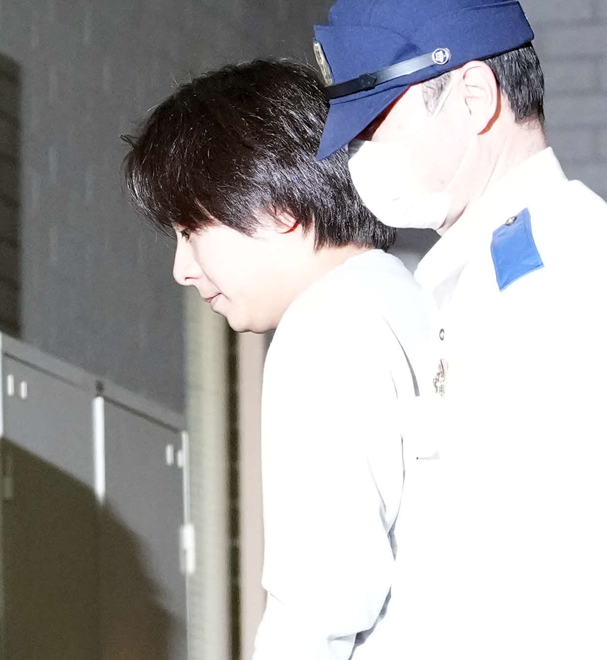 蔵前署に移送された中村鶴松容疑者（撮影・たえ見朱実）