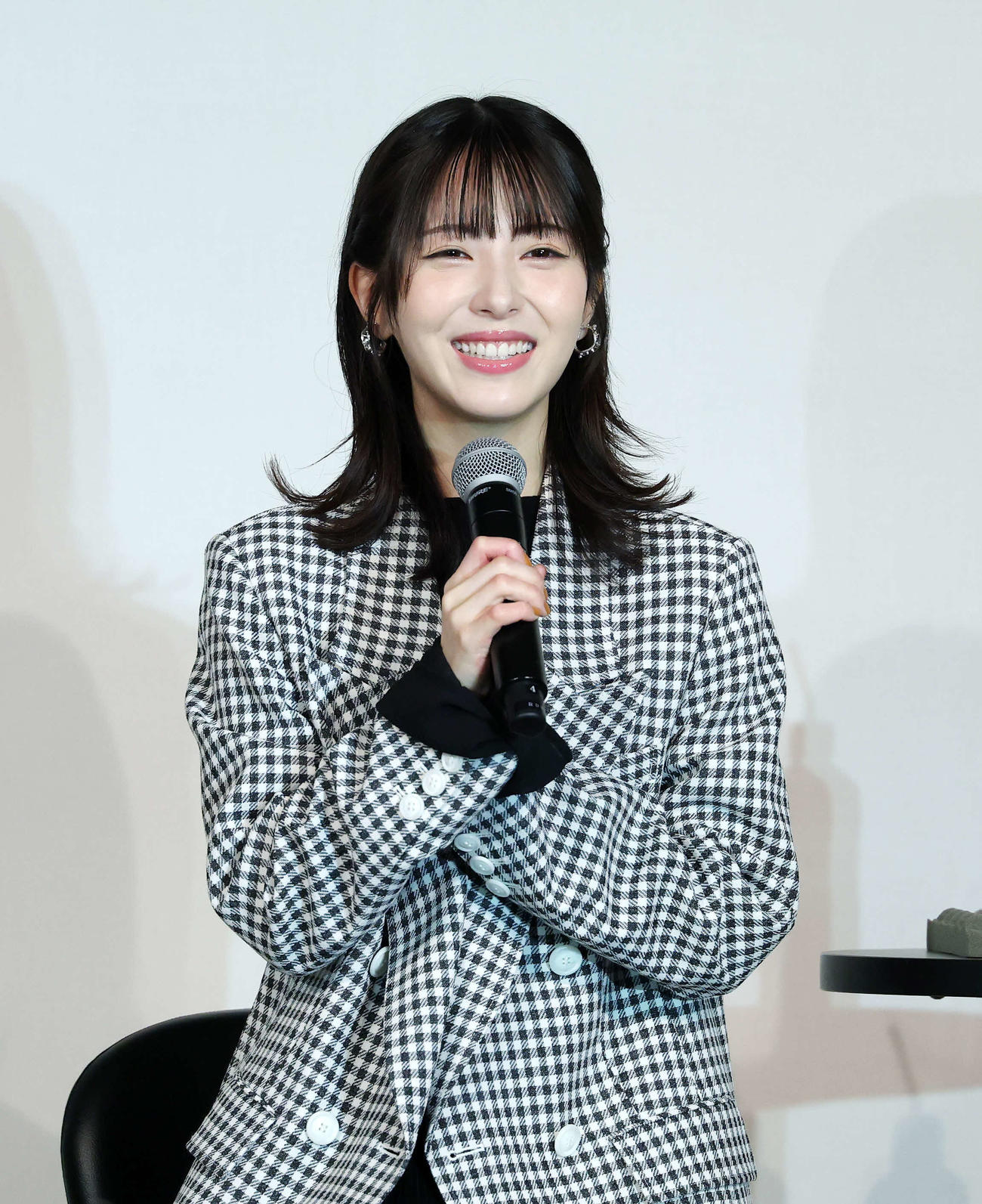 「プレミアム豊臣トーク」に臨む浜辺美波（撮影・鈴木正人）　