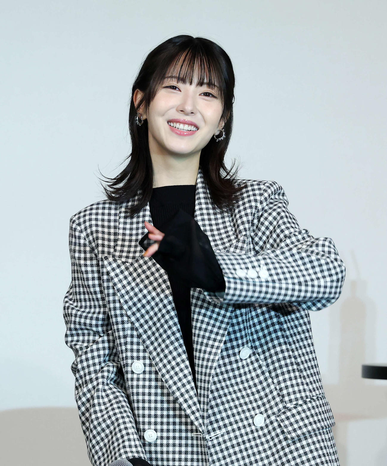 「プレミアム豊臣トーク」に臨む浜辺美波（撮影・鈴木正人）　