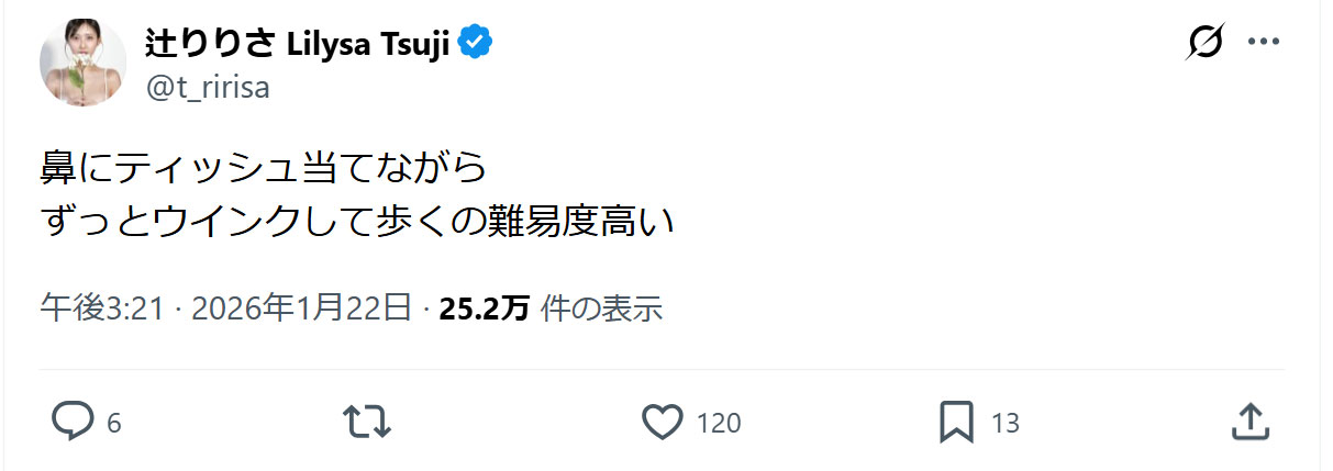 辻りりさのXから