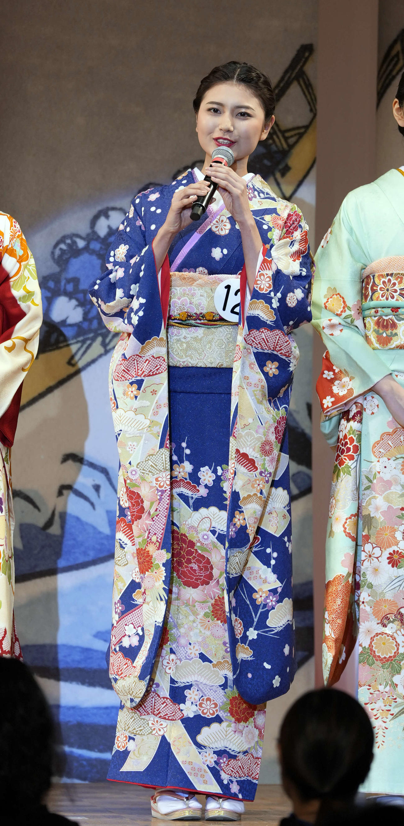 着物姿の山邊美穂さん（撮影・小島史椰）