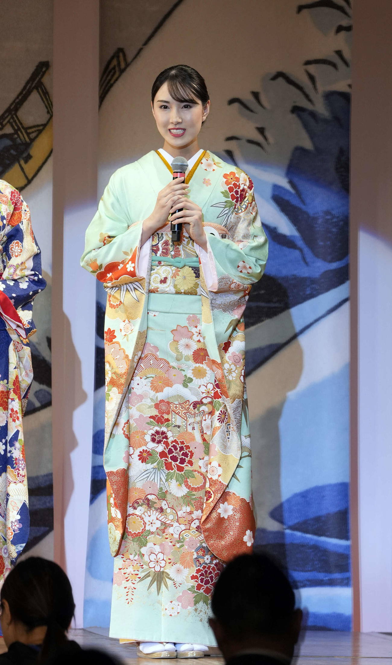 着物姿の永田愛実さん（撮影・小島史椰）