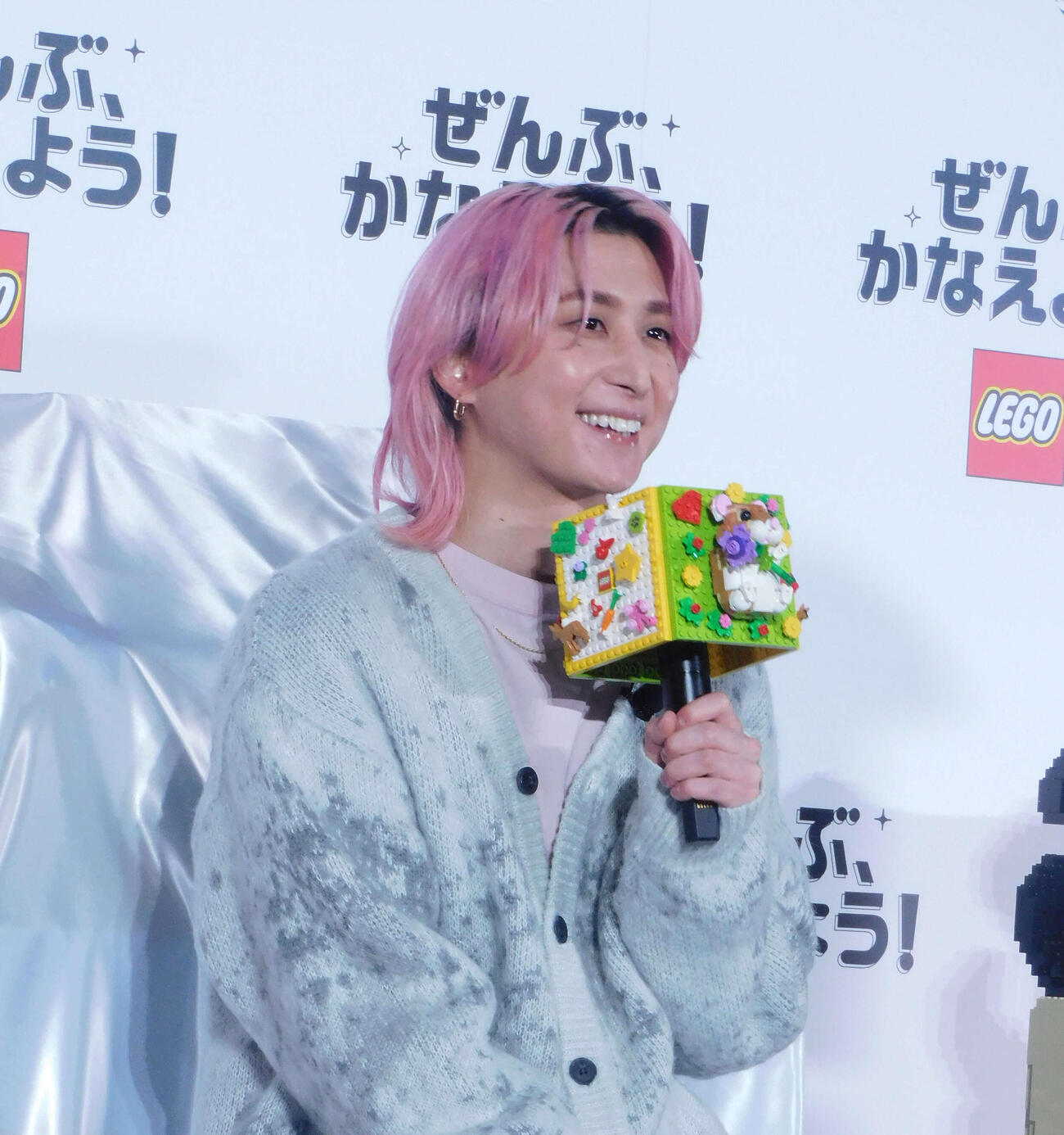 「レゴ（R）どうぶつシリーズキャンペーン発表会」に登壇した佐久間大介（撮影・寺本吏輝）