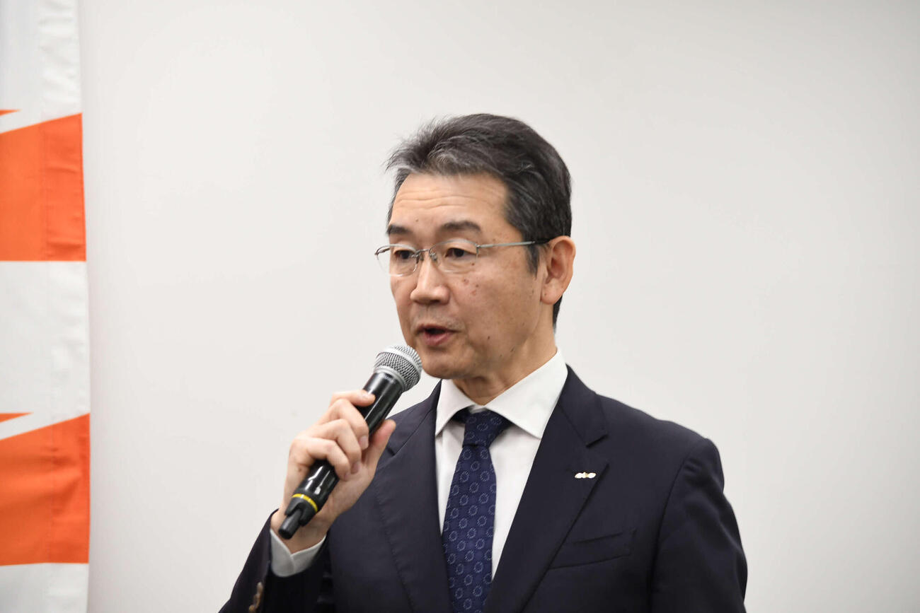 ABCテレビの岩田潤取締役（撮影・阪口孝志）