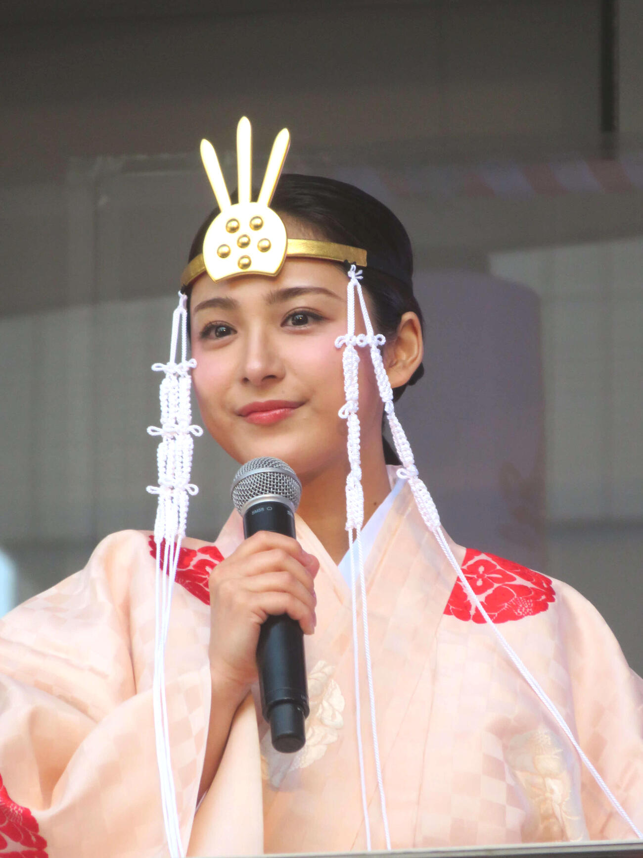 水天宮節分祭に参加した平祐奈（撮影・川田和博）