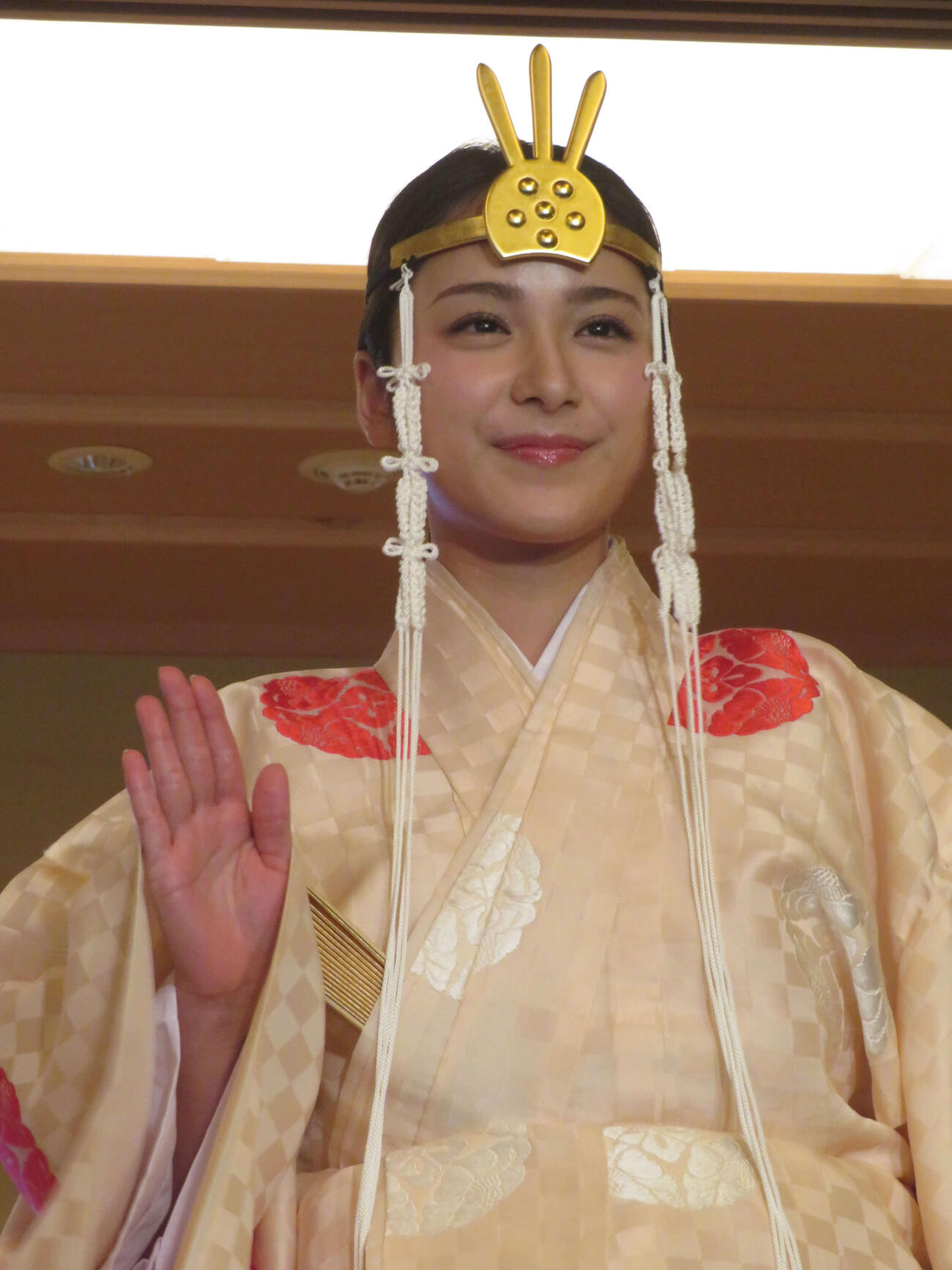 水天宮節分祭に参加した平祐奈（撮影・川田和博）