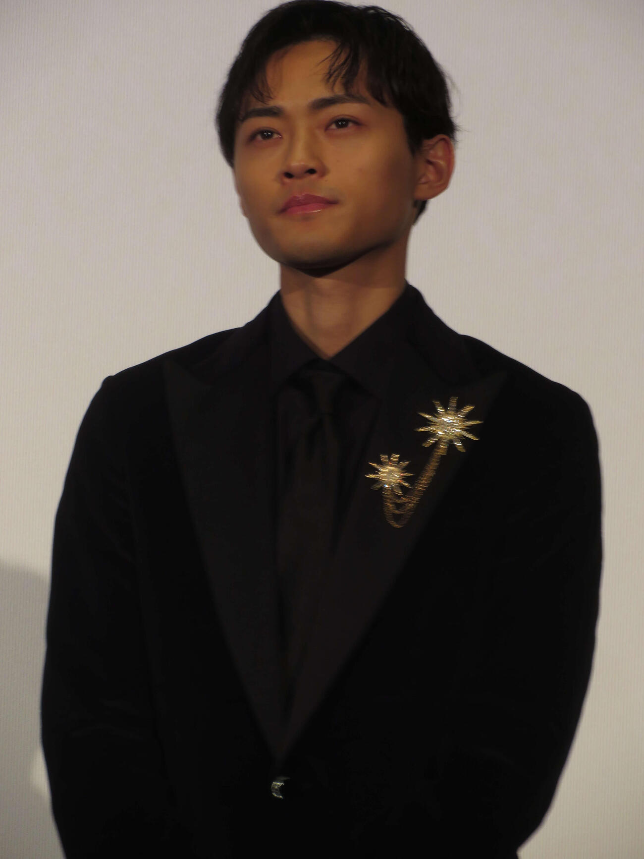 映画「教場Requiem」完成披露舞台あいさつに臨む中山翔貴