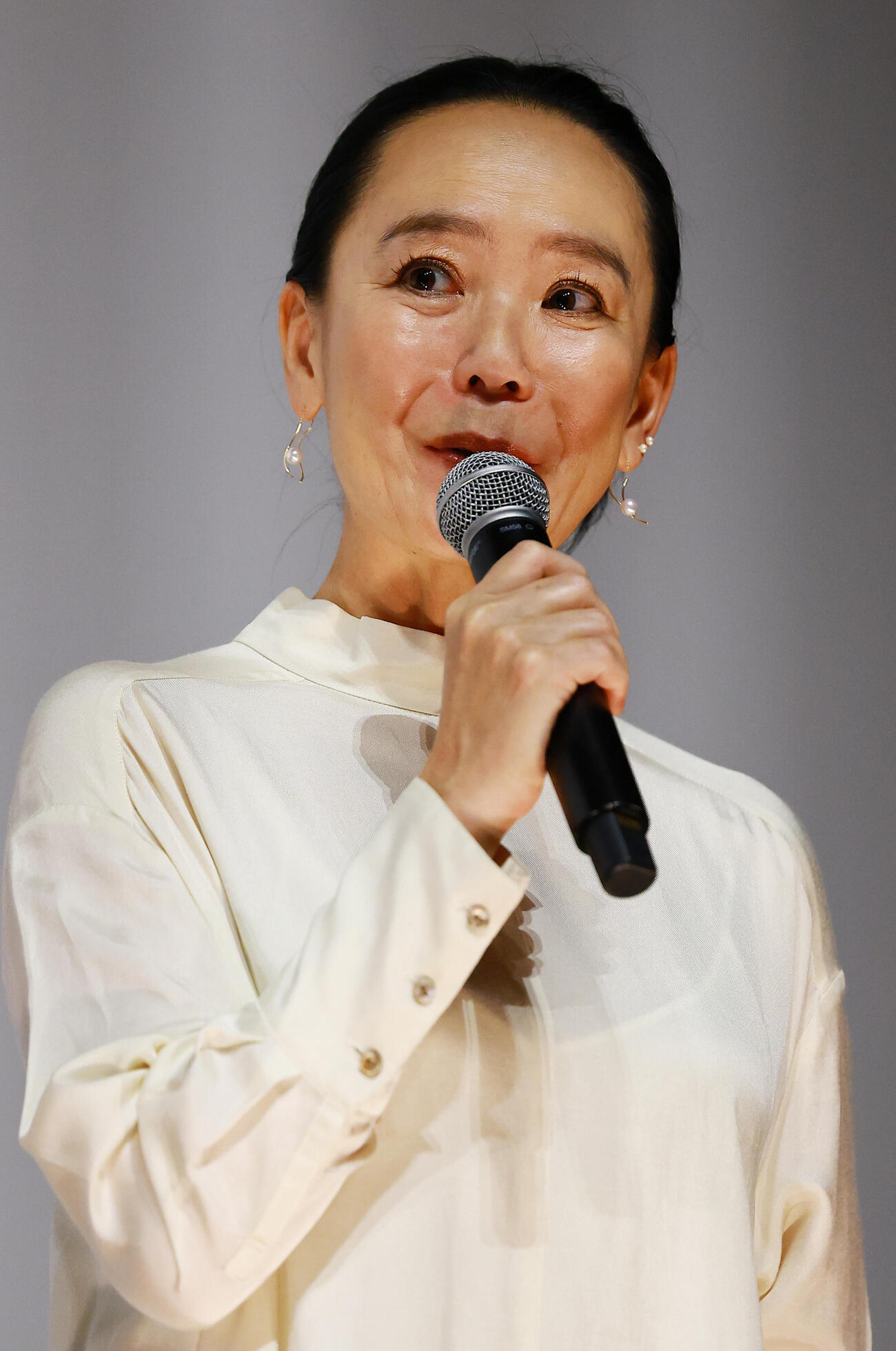 映画「たしかにあった幻」の初日舞台あいさつに登場した河瀬直美監督（撮影・野上伸悟）