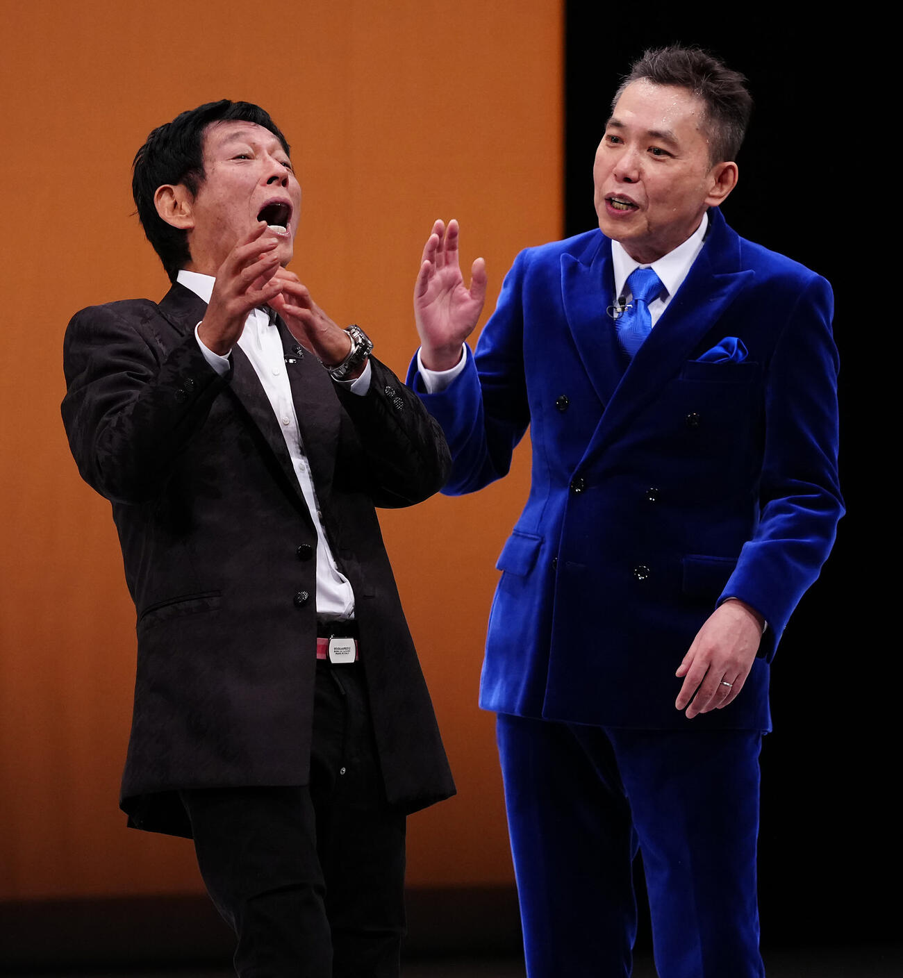 TITAN LIVE30周年記念公演に古希還暦として臨む明石家さんま（左）と太田光（撮影・垰建太）