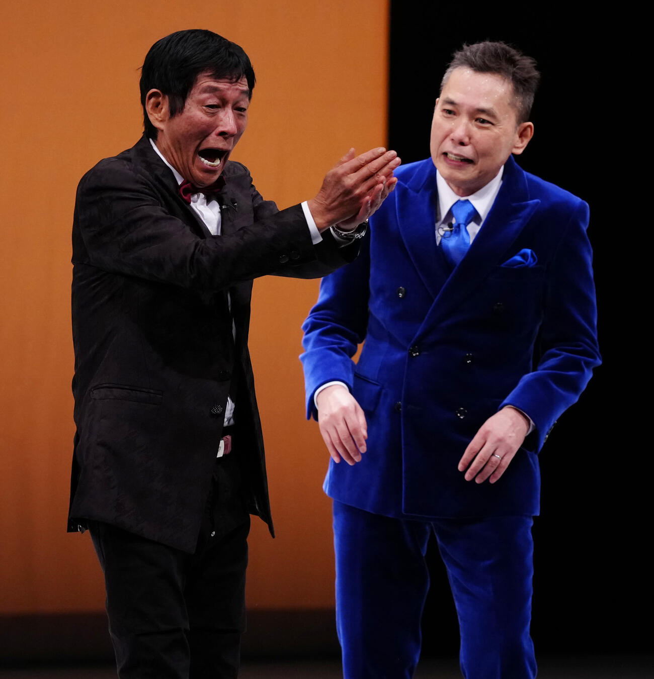 TITAN LIVE30周年記念公演に古希還暦として臨む明石家さんま（左）と太田光（撮影・垰建太）