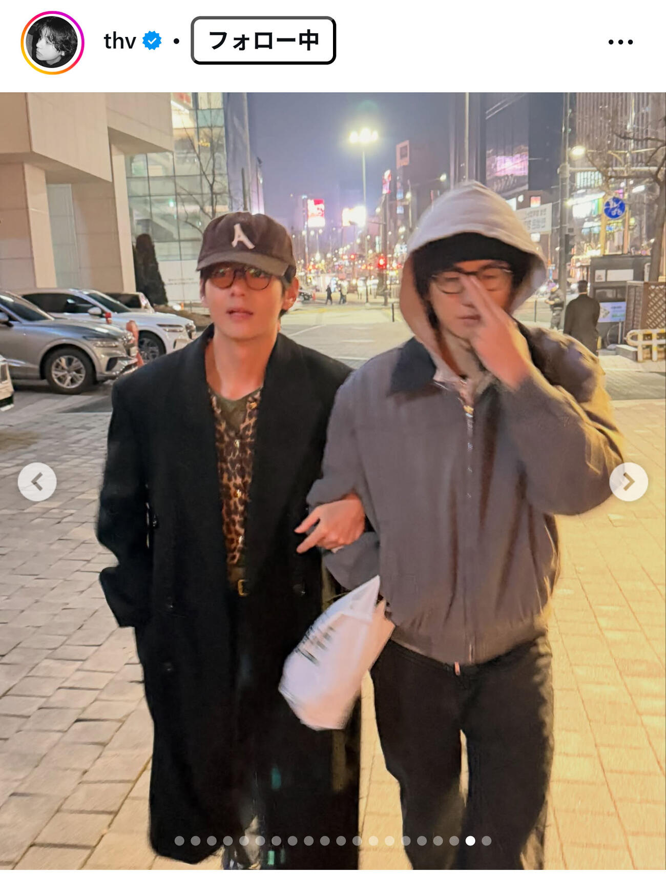 BTSのVのインスタグラムから