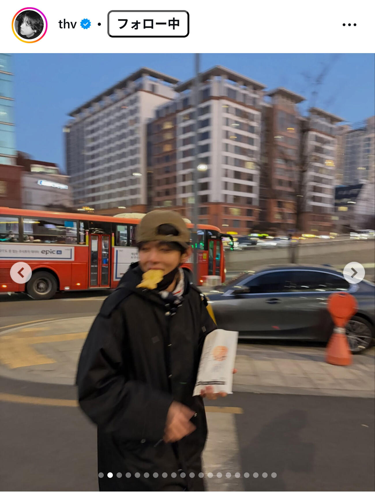 BTSのVのインスタグラムから