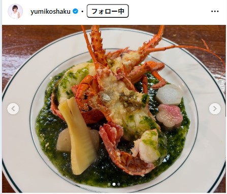 釈由美子のインスタグラムから