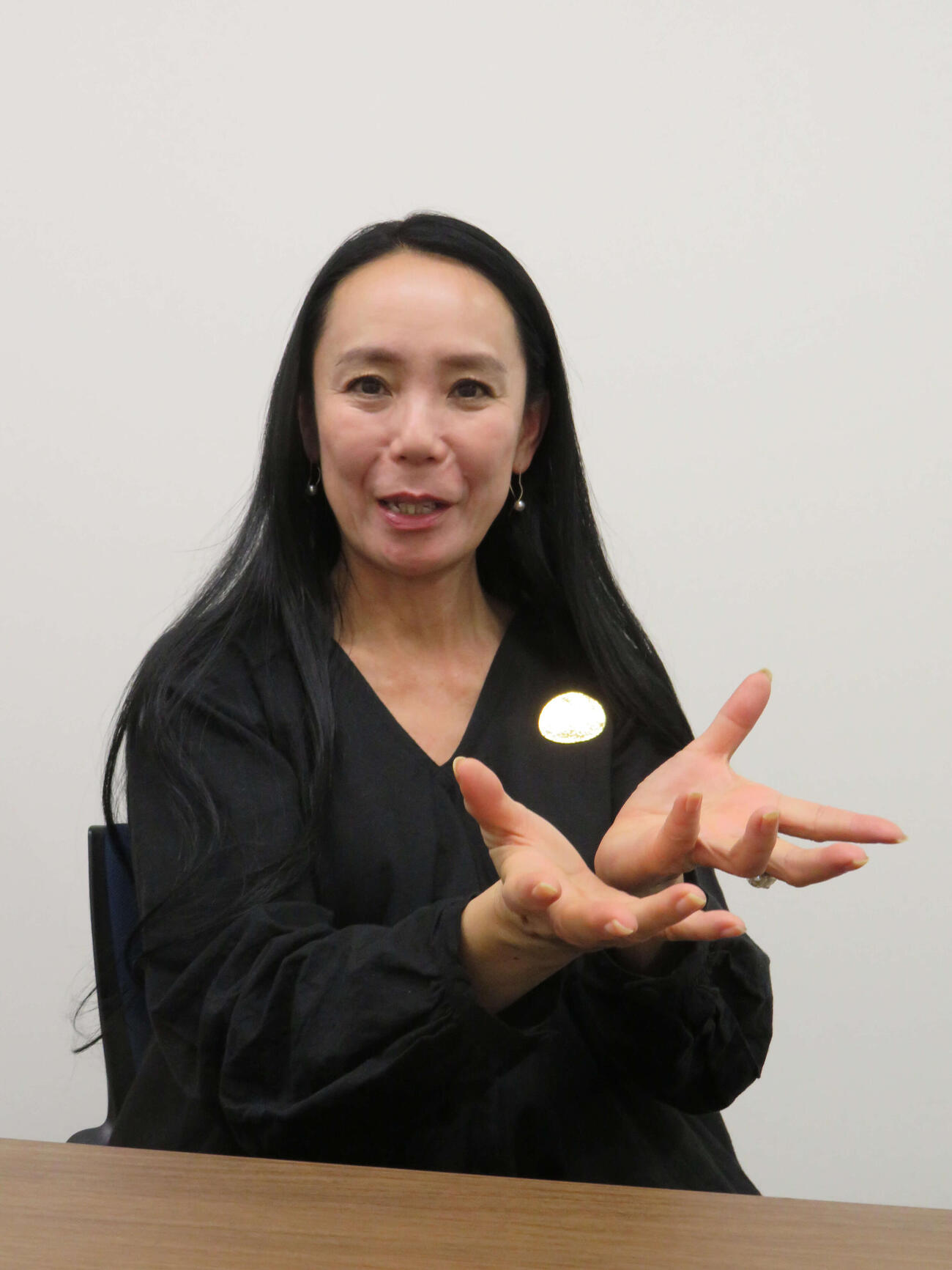 4年ぶりの新作映画「たしかにあった幻」について語る、河瀨直美監督（撮影・村上幸将）