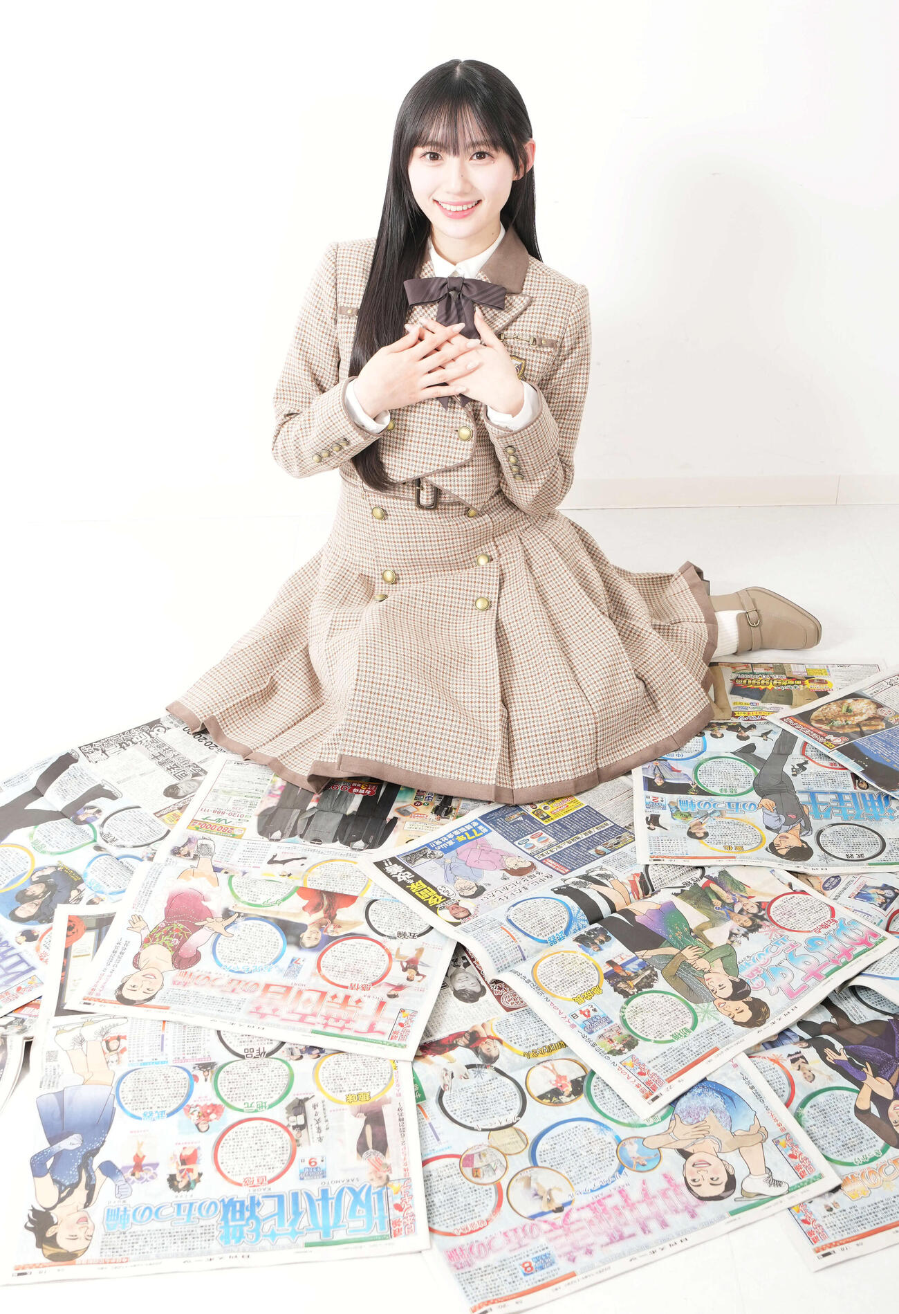 自身もフィギュアスケートの経験をもつ乃木坂46の川﨑桜。イタリアに向けエールを送った（撮影・たえ見朱実）