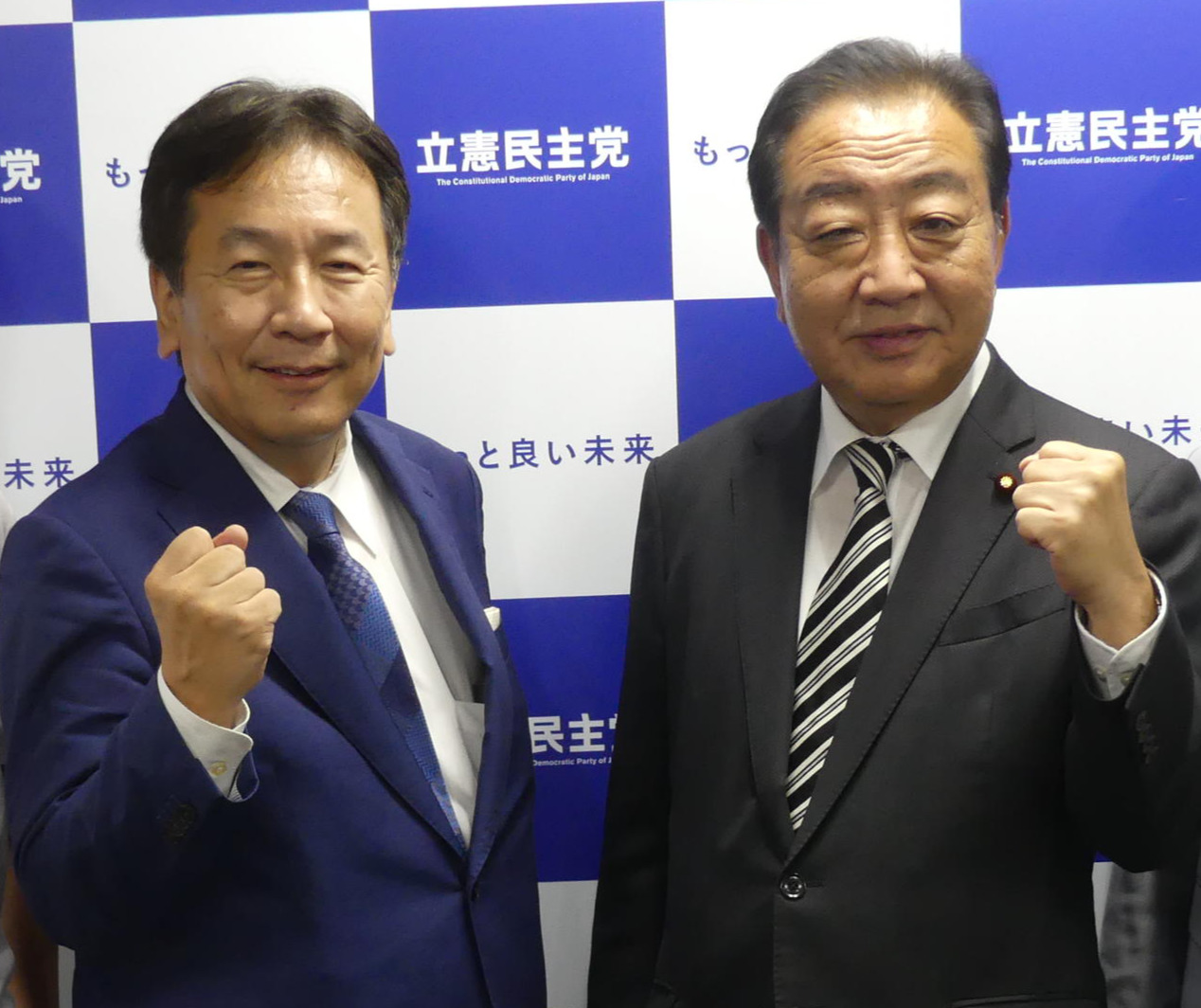 左から枝野幸男氏、野田佳彦氏（2024年撮影）