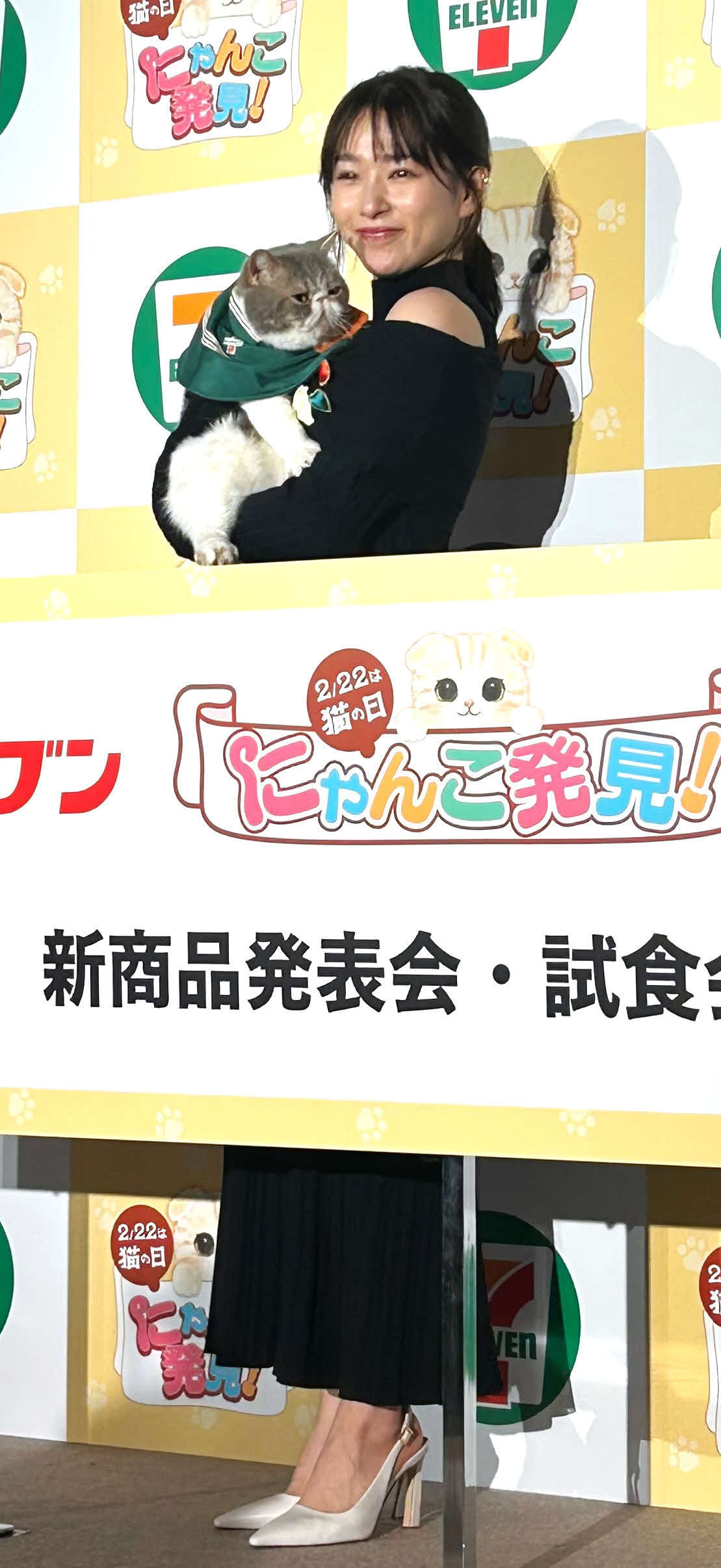 「セブン－イレブン『にゃんこ発見！』新商品発表会」に出席した桜井日奈子（撮影・松尾幸之介）