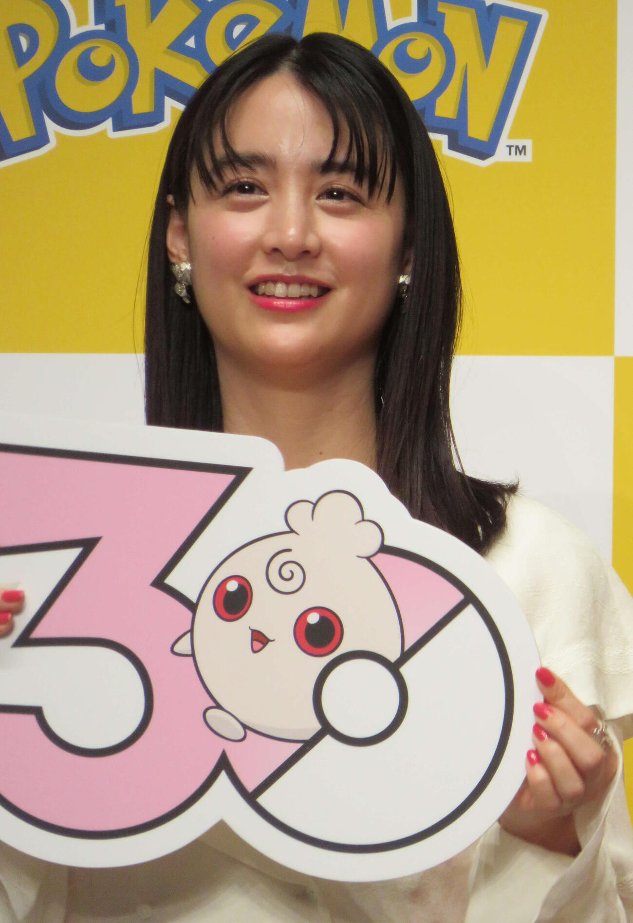 ポケモン30周年のキックオフ発表会に参加した山本美月