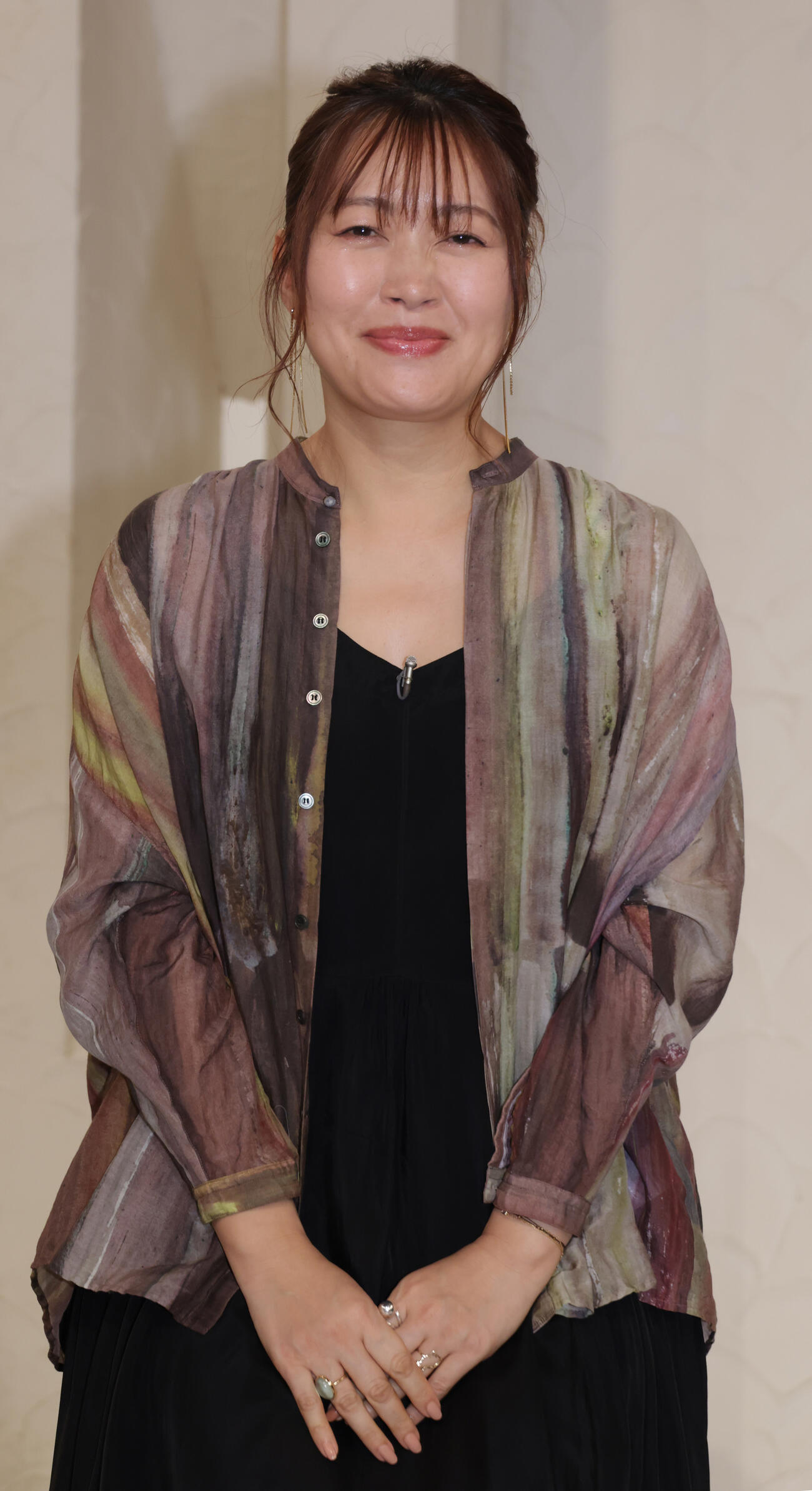取材会を行った「日曜美術館」司会者の坂本美雨（撮影・中島郁夫）