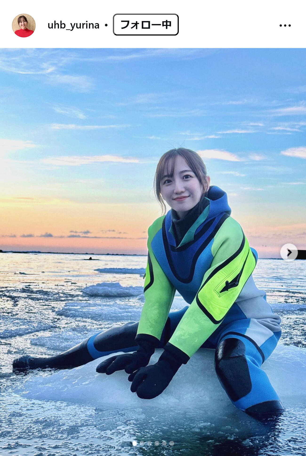 柴田祐里菜アナのインスタグラムから