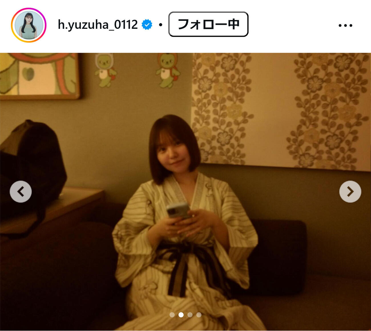 本郷柚巴のインスタグラムから