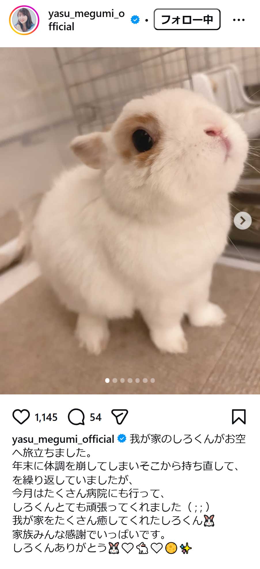 安めぐみのインスタグラムから