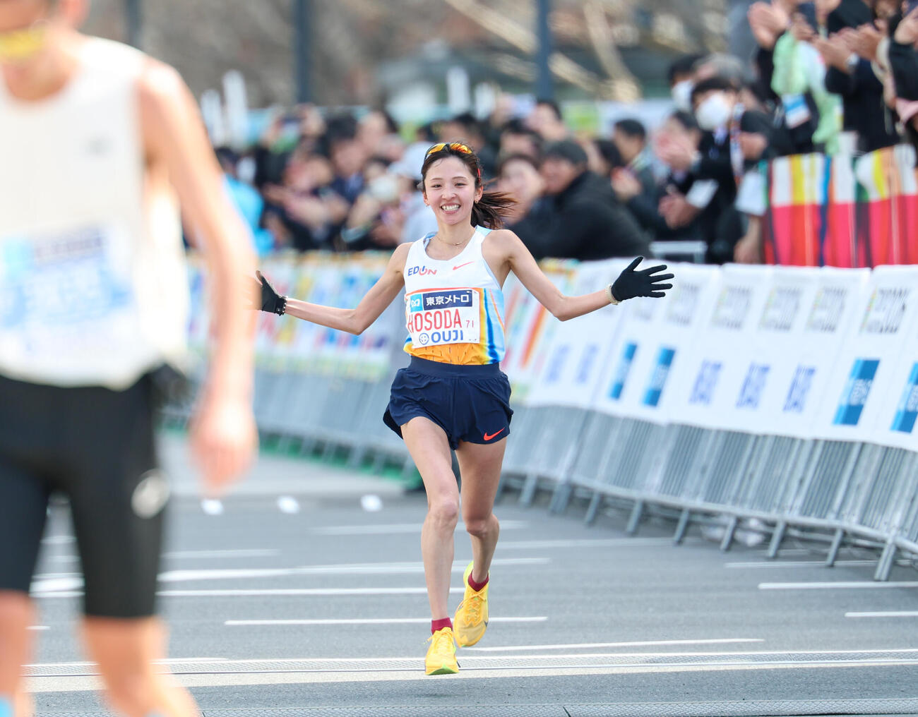 女子日本勢トップでゴールした細田（撮影・増田悦実）