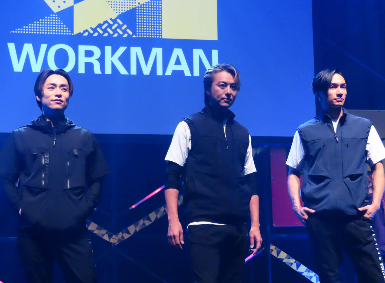 「ZERO－STAGE」新作＆ファン付きウエア新作発表会に出席した、左からTETSUYA、TAKAHIRO、橘ケンチ