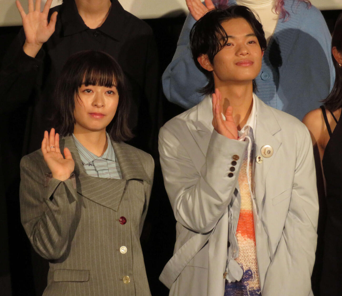 「GEMNIBUS vol.2」完成報告会に登壇した森七菜と黒川想矢（撮影・村上幸将）