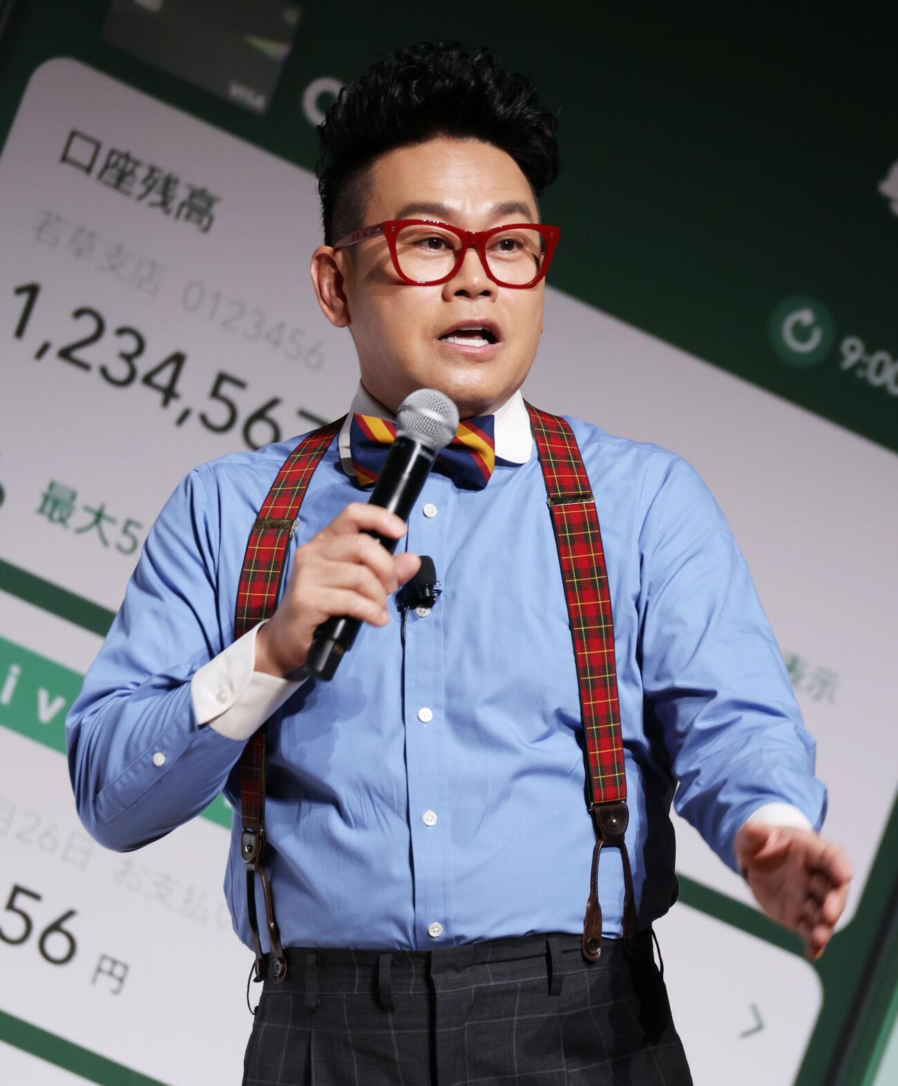 新CM発表会に参加した宮川大輔（撮影・中島郁夫）