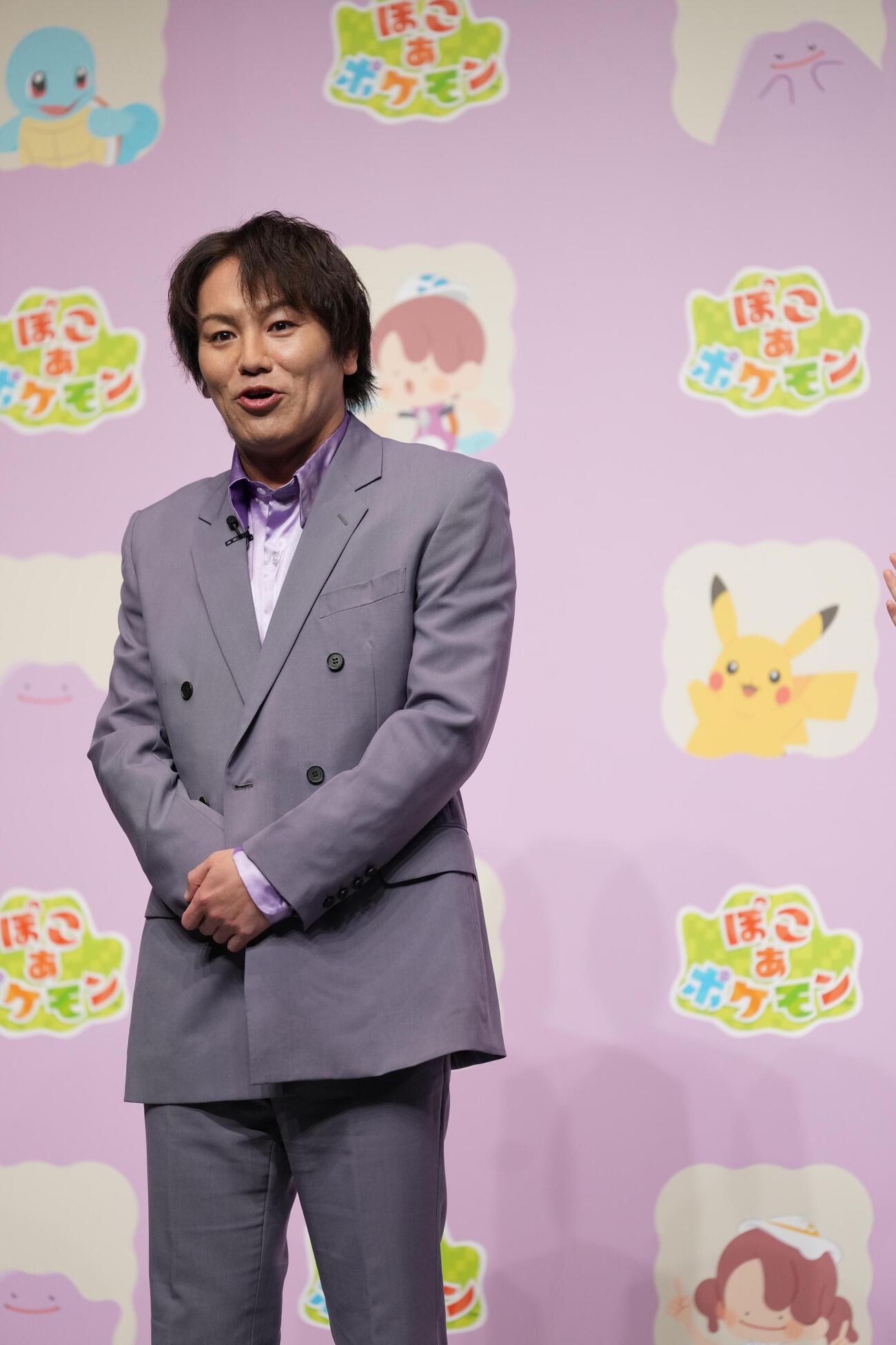 ゲームソフト『ぽこ　あ　ポケモン』発売記念イベントに臨む狩野英孝（撮影・小沢裕）