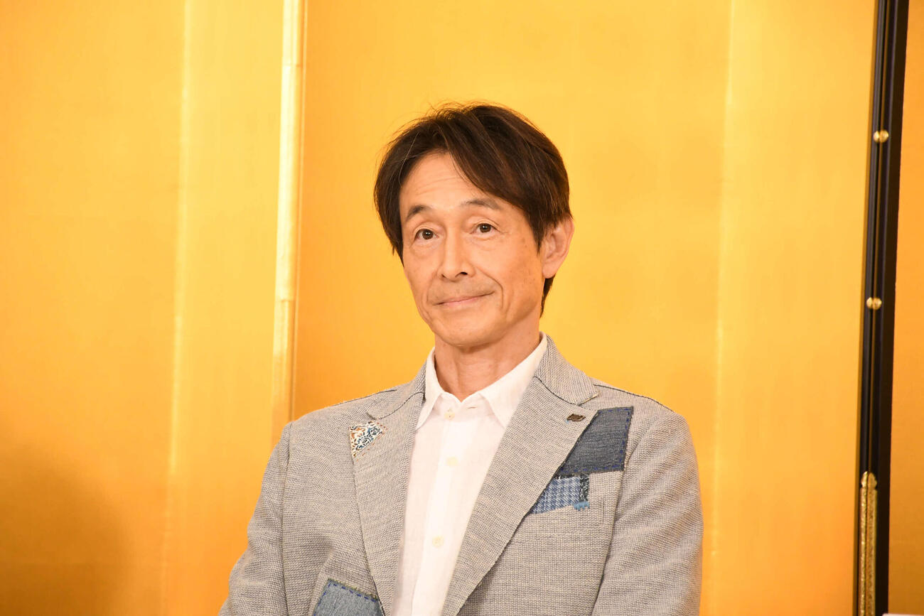 舞台「おだまり、お辰！」の制作発表会見で意気込みを語った吉田栄作（撮影・阪口孝志）