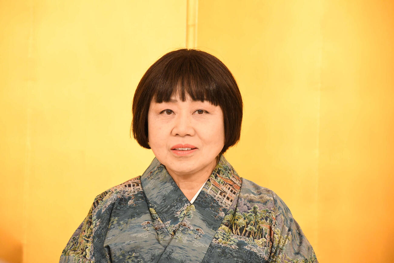 舞台「おだまり、お辰！」の制作発表会見で意気込みを語った藤山直美（撮影・阪口孝志）