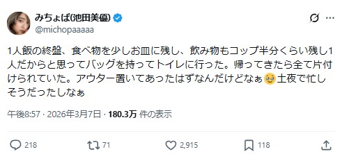 池田美優のXから
