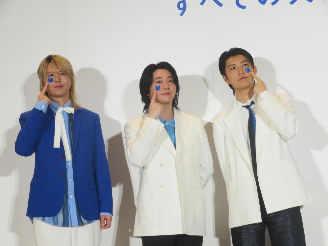 「FANCL　SKIN　PATCH」全国ローンチ発表会に出席した、左から藤澤涼架、大森元貴、若井滉斗（撮影・川田和博）
