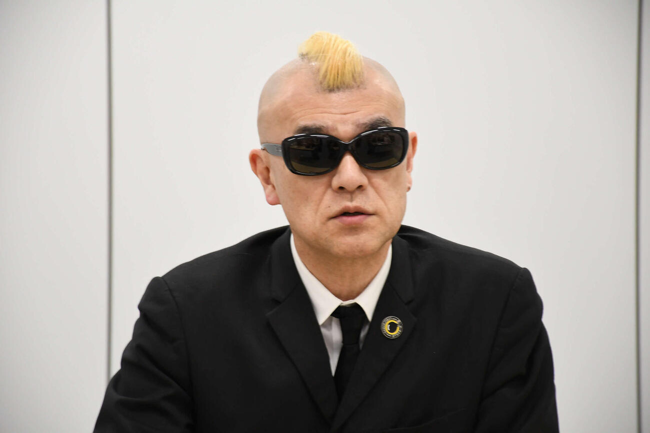 公演の意気込みを語った、が～まるちょば（撮影・阪口孝志）