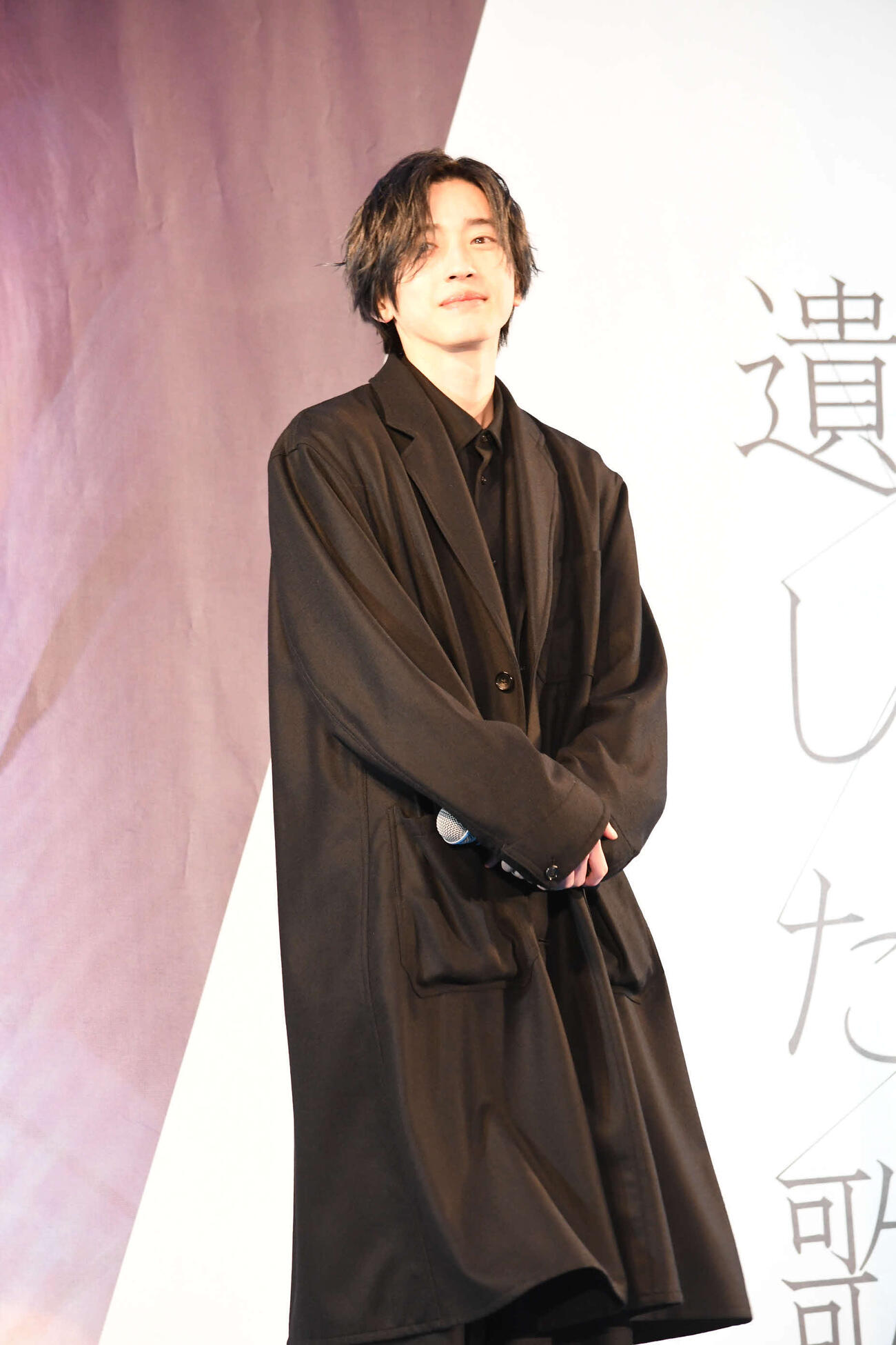 映画「君が最後に遺した歌」の大阪イベントに出席した、なにわ男子道枝駿佑（撮影・阪口孝志）